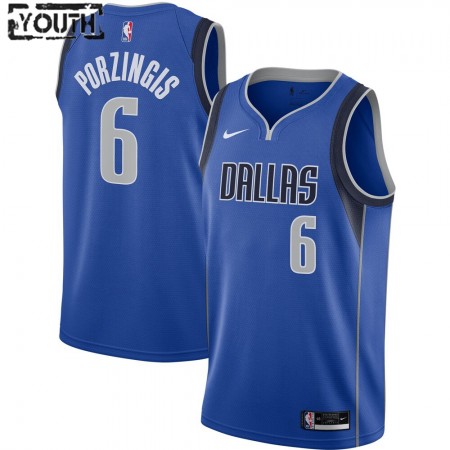 Kinder NBA Dallas Mavericks Trikot Kristaps Porzingis 6 Nike 2020-2021 Icon Edition Swingman